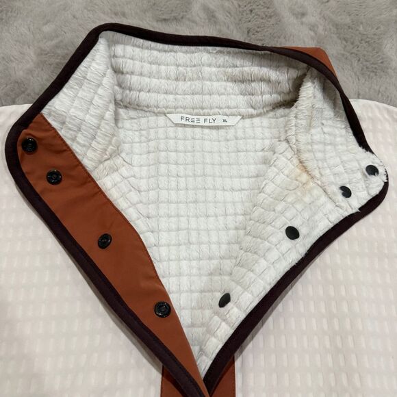 Free Fly Apparel Women's Gridback Fleece Snap Pullover Stone Size XL $148 - Picture 6 of 15